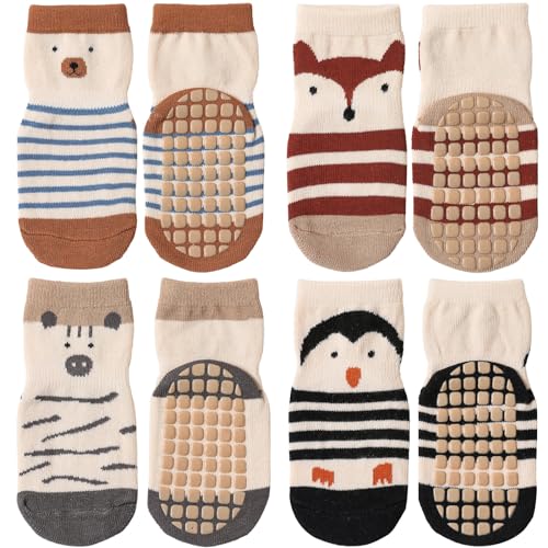 Simpeak Socken Baby, ABS Socken Baby Anti Rutsch, Rutschfeste Babysocken Junge Mädchen, Stoppersocken Baby 1-3 Jahre alt, Dünner Frühling und Herbst, M