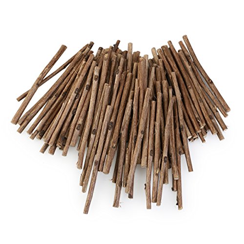 NUOLUX 100pcs Holzblock Sticks für DIY Handwerk 10CM langen 0,3-0,5 CM im Durchmesser (Holzfarbe)