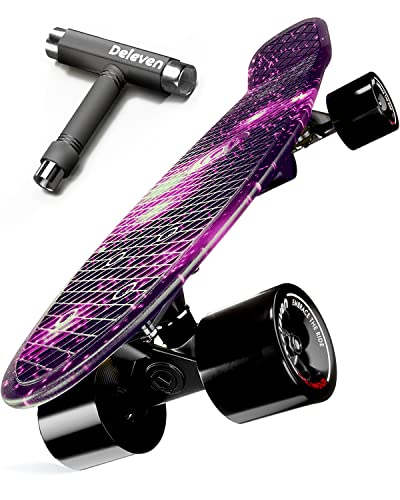 Deleven Skateboard mit Skate Tool, ABEC-9 Lagern und 78PU Rädern - The Universe Collection - Für Kinder, Erwachsene, Anfänger - 56 cm