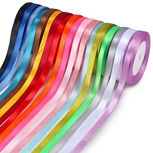 ihaspoko Polyester Satinband, 18 Farben 10 mm x 22 m Dekoration Geschenkband für Heimwerkerkunst handwerk, Geschenk Verpackung, Schleifen, Hochzeitsdekoration