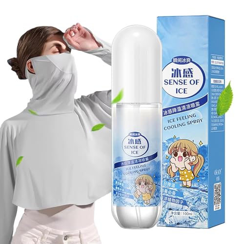 Kühlspray Sommer, Cool Down Spray, Kühlspray Für Heißes Wetter, Erfrischender Cool Spray Minzduft, 100 Ml Kühlender Nebel, Lindert Sonnenbrand, Körperspray, Kühles Körperspray, Kühlendes Mitte