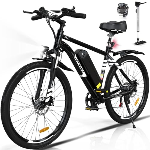 HITWAY E Bike Elektrofahrrad E-Mountainbike, 26" E-Fahrrad, StVZO Pedelec, 250W Motor 36V12Ah abnehmbaren akku, 7 Gänge ebike, Reichweite bis zu 35-90km