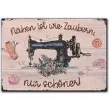 LANOLU Kühlschrankmagnete lustig- Nähen - Geschenk für Näh-Fans- lustige Magnete mit Sprüchen und witzigen Motiven 8x5,5cm