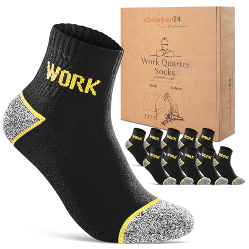 Kurze Arbeitssocken Herren Quarter Socken WORK Socks 5 Paar 43-46