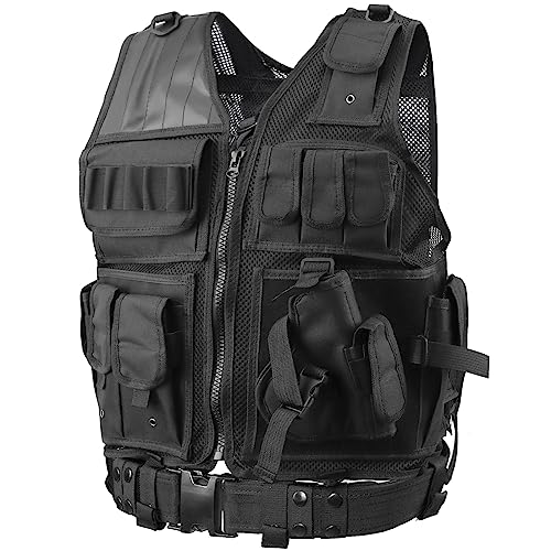 QUOTRE Gewichtete Weste Übungsweste，Taktische Weste, Militär Westen, Airsoft Weste, Taktische Sturmweste, Tactical Vest, Jagdwesten angepasst für Camping Wandern CS Feld Outdoor Combat Training