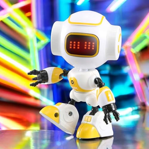 Roboter mit interaktiver Sprachausgabe und LED-Augen, flexiblen Gelenken, Touch-Interaktion inkl. integrierter Smartphone-Halterung, Der Spielkamerad m. stilvollem Design u. vielseitige Funktionalität