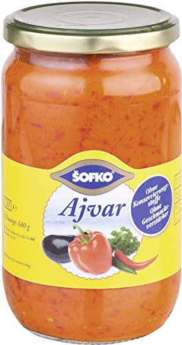 4 x 680g Sofko Ajvar Paprika Gemüsezubereitung MILD