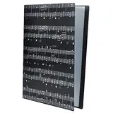 PUNK A4 Größe Musik Tabelle Datei Ordner A4 Größe Dokumente Halter Aufbewahrung Ordner 40 Taschen (Music Sheet Black)