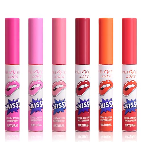 6 Stück Lippenfarbe Set，Lip Stain Peel Off，Lip Liner Lippenstift Abziehen Geeignet Für Frauen Und Mädchen, Um Sexy Und Lässige Kosmetik Zu Schaffen