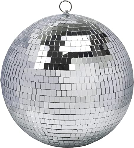 30cm Spiegel-Disco-Kugel ideal für eine Party oder DJ Lichteffekt Weihnachten (30cm, Silber)