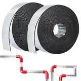 2 Rolle Isolierung Kanal, Isolierung zum Wickeln, 10 m x 0.5cm Isolierung Heizungsrohre, Rohrisolierung zum Wickeln, Rohrumwicklung, Rohrisolierungsfolie Isolierband mit Schaumstoff für Rohrschutz