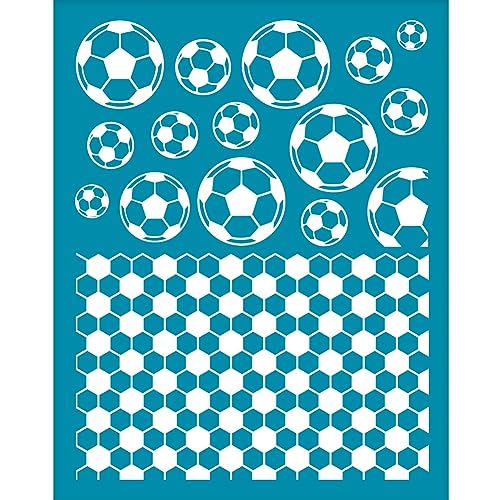 OLYCRAFT 10x12.7cm Ton Schablonen Fußball Muster Siebdruck Für Polymer Ton Sport Thema Siebdruck Schablonen Netz Transfer Schablonen Fußball Netz Schablone Für Polymer Ton Schmuckherstellung