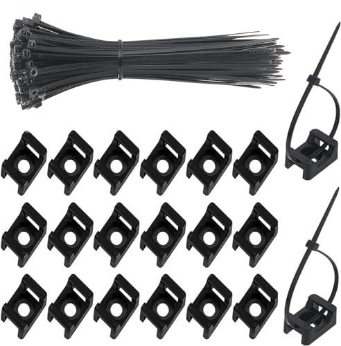 Habwea 300 Stück Kabelbinder Set Kabelhalter Schraubbar Kabelbinder Befestigung Kabelmanagement Kabelschellen Schraubsockel für Kabelbinder Nylon Sattelhalterung Halterungs für Kabelbefestigung