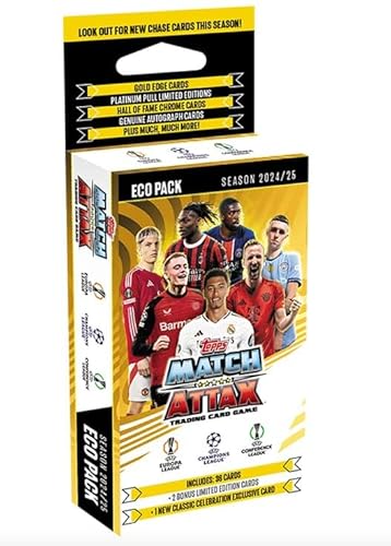 Topps Match Attax EXTRA UEFA Champions League TC 2024/2025 | Eco Pack | 36 Karten + Limitierte Karten + Explosive Talent Card | Mit Heartforcards® Versandschutz