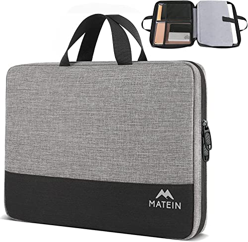 MATEIN Laptoptasche 15.6 Zoll,Laptop Hülle 15,6 Zoll Wasserdicht,Mit Griff,Geeignet für Männer und Frauen,Laptop-Tasche für HP,Dell,Acer,Asus und mehr, Grau