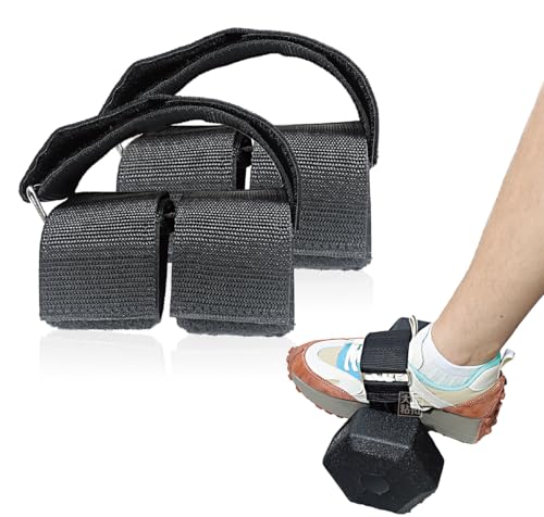 Tibialis Trainer Fußschlaufen, 2 Stück verstellbar Hantel Knöchelriemen Hantel Fußschlaufen Hantel Befestigung Ankle Straps Kickbacks Fußschlaufe für Beinkrafttraining, Männer und Frauen