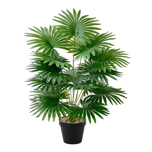 laamei Künstliche Pflanze Groß, 82CM Areca Palme 18 Zweige im Topf Real Touch Künstliche Pflanze Tropical Hawaii Grün Fake Plant für Schlafzimmer Büro Garten Hochzeit Party Deco