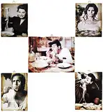 KUSTOM ART Set mit 5 Bildern im Vintage-Stil, berühmte Schauspieler – Sordi/Celentano/Sofia Loren/Totò/Sofia Loren(Pizza) – Druck auf Holz für Restaurant Pizzeria Traktorie Bar Hotel Locanda