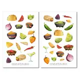 Mexikanisches Essen Sticker Set - Aufkleber Bunt, Journal Sticker, Sticker Essen, Restaurant, Spanien, Mexiko, Küche, Kochen, Rezept, Buch