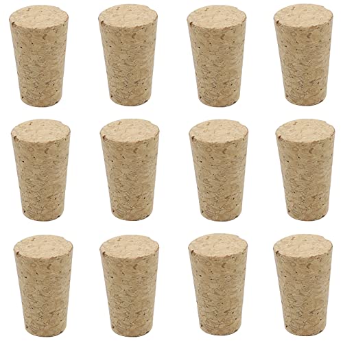 DAQUSU 12Pcs Alkoholflaschen Dichtungsstopf Kegelförmige Korkstopper Holz Korken Wein Korken Bier Korken Champagner Stopper Ersatz Kegelförmige leere Weinkorken für Weinflaschen