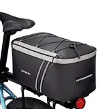 JXFUKAL Fahrrad Gepäckträgertasche, 12L wasserdicht Fahrradtaschen für Gepäckträger E-Bike Radfahren reflektierend Tragetasche und Einstellbarer Kordel für Pendlerreise im Freien mit Regenschutz