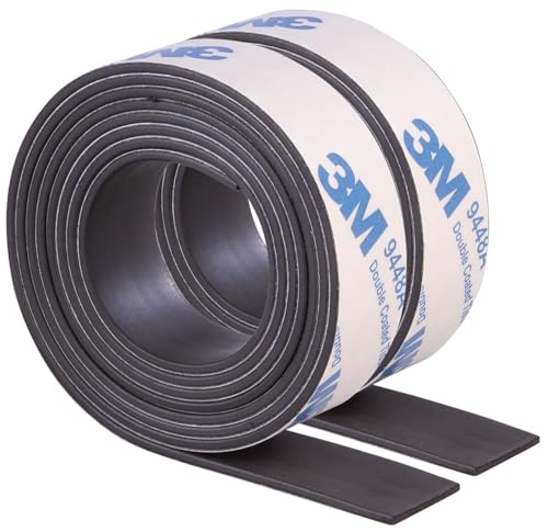 AGT Metallband: Selbstklebendes A+B Magnetband, 3M, zuschneidbar, 1 m + 1 m, 15 mm (Magnetband selbstklebend stark, Magnetstreifen selbstklebend)
