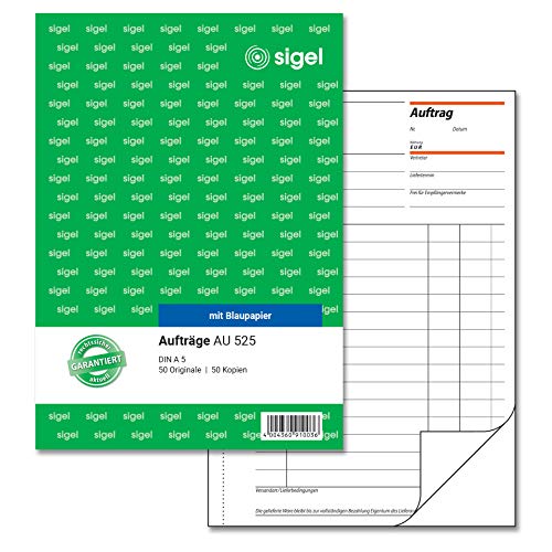 SIGEL AU525 Auftragsbuch A5, 2x50 Blatt