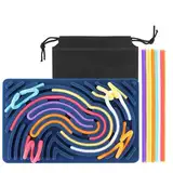ddLUCK Sensorik Spielzeug Activity Board, Silikon Sensory Toys Fidget Spiel Zur Autismus, Stress, ADHD, Anxiety Spiele Play Toy Für Kinder ab 3 Jahr & Erwachsene, mit Reisetasche & 20 Schnüren