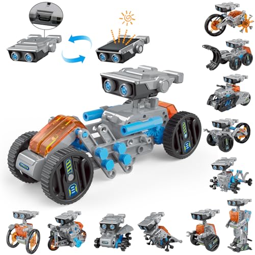 ACELIFE Solar Roboter, 12 in 1 STEM Spielzeug für Kinder im Alter von 8-12, Building Toy mit Solarpanel und Batterie, Educational Engineering Robots Weihnachten Geschenke Spielzeug für Jungen Mädchen