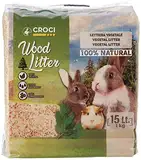 Croci Wood Litter - Pflanzliche Streu für Nagetiere auf Basis von Tannenspänen, 15 lt - 1 kg Format, natürlich und kompostierbar ohne chemische Produkte, super saugfähig, geruchshemmend