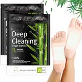 IKKAB 20 Stück Fußpflaster,Entgiftungspflaster Füße,100% natürliche Fußpads Deep Cleansing Foot Pads,Entgiftung Original Cleansing Foot Pads Patch für Tiefschlaf Stressabbau Reinigung des Körper