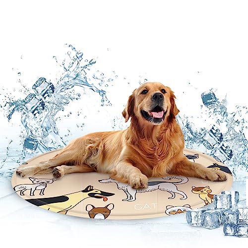 Actask Kühlmatte mit Kühlgel Hunde Katzen, Kuhlmatte für Hund und Katze mit Ungiftiges Gel, Automatisches Kühlsystem, Sommerschlafbett Kühl Hundedecke (Welpe 60CM)