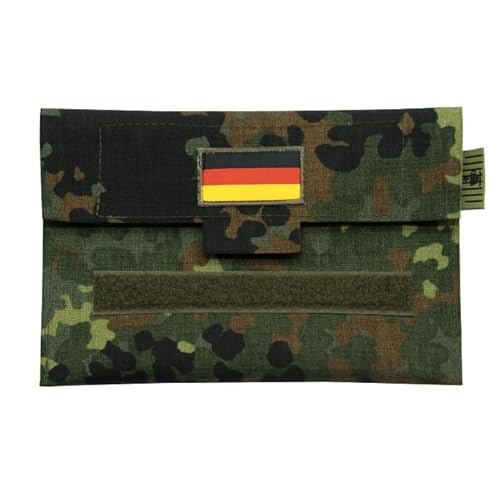 Café Viereck Bundeswehr/Military Bag, Taktisches Pouch, Utility Pouch für Outdoor/Camping/Jagd, Militär Tasche/Zubehör (TactiBag Flecktarn oliv 20 x 14 cm)