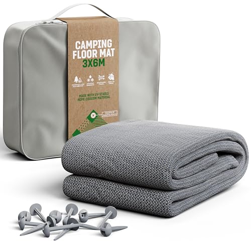 GardenGloss Vorzeltteppich 300x600 - Camping Teppich Outdoor Wetterfest - Campingteppich, Zeltteppich inkl. 12 Befestigungsnägel und Tragetasche