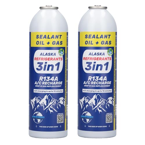 Generisch 3in1 Fahrzeug Kältemittel Klimaanlage Top up HC134A ErsatzGas Flasche für Autos x2
