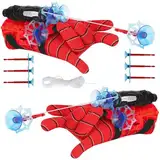 YKHSUAOU Super Spider Launcher,2 Set Kids Spider Hero Handschuhe, Spider Launcher Handschuhe,Spider Web Shooter, Launcher Spielzeug, Handgelenk Spielzeug Set, Cosplay Glove Launcher