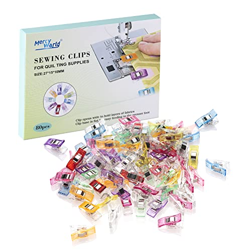 80 Stoffklammern Wonder Clips Mehrfarbig Nähen Zubehöre Kunststoff Patchwork Buckle Multi-Use Nähmaschinenhelfer Kurzwaren (80 Mischung)