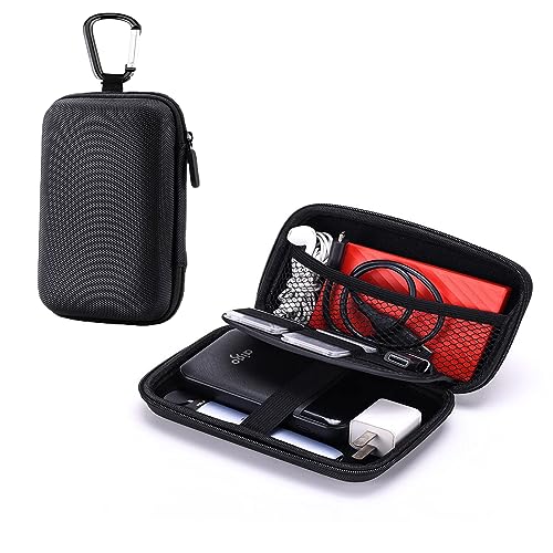 MP3 Player Tasche Case, CCHKFEI Kopfhörer Tasche Tragbar Powerbank Tasche mit Karabiner Tragetasche Festplatte Fall für Bluetooth MP3 MP4 Player Soulcker iPod AirPods USB Kabel Speicherkarte