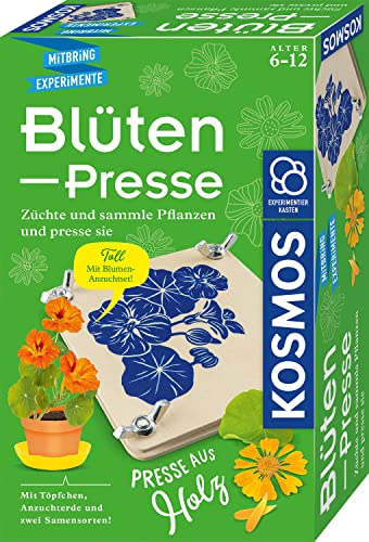 KOSMOS 658175 Blüten-Presse, Blumenpresse aus Holz, Blätterpresse für Kinder ab 6 Jahren, Blütenpresse, Pflanzenpresse, Bastel- und Geschenkidee