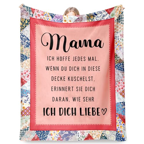 Geschenke für Mama, Muttertagsgeschenk, Decke Geburtstagsgeschenk für Mama, Kuscheldecke Flauschige An Meine Mama, Decke für Mama 60 * 50 Zoll, Muttertagsgeschenke für Mama, Beste Mama Geschenk,