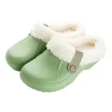 Anttyscar Clogs Gefüttert Damen Herren Warm Hausschuhe wasserdichte Gartenclogs mit Fell Frauen Geschlossen Lined Clogs Winter Plüsch Pantoletten