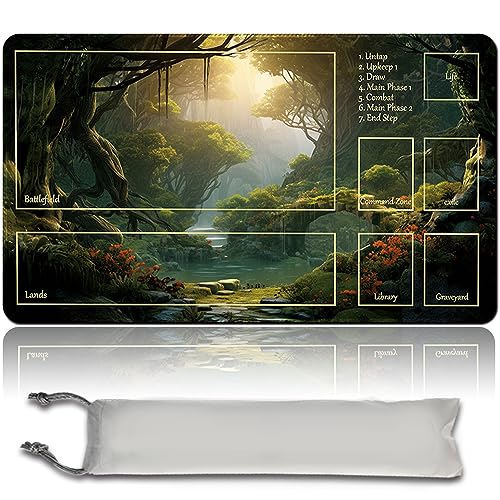 MPLR BOARD GAME Brettspiel MTG Spielmatten+Kostenlose wasserdichte Bag,Stitched Edges,Smooth Rubber Surface,MTG PlayMat with Zones(An original Black Lotus Playmat) (MTG (15))