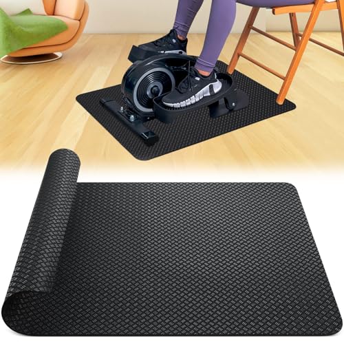 Upgraded rutschfeste Trainingsmatte, doppelseitige Anti-Rutsch-Ellipsen-Beintrainermatte, 60" x 43" Bodenschutz-Trainingsunterlage für Ellipsentrainer unter dem Schreibtisch Fuß-und Beinpedaltrainer