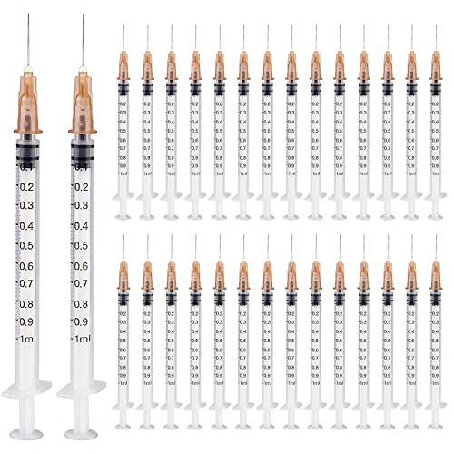 50 Stück Spritze 1 ml, Vegena 1 ml Spritzen Set Plastiktube spritzen Einwegspritzen Klein Dosierspritze Liquid Spritze Unabhängige Siegel Verpackung Einmalspritzen (50)