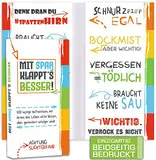 500 Lustige Haftnotizen (10 x 50 Blatt) | Haftnotiz Set mit verschiedenen witzigen Sprüchen für Uni, Schule, Büro oder WG | Bunte Klebezettel zum Lernen und Markieren | Geschenktipp für Studenten