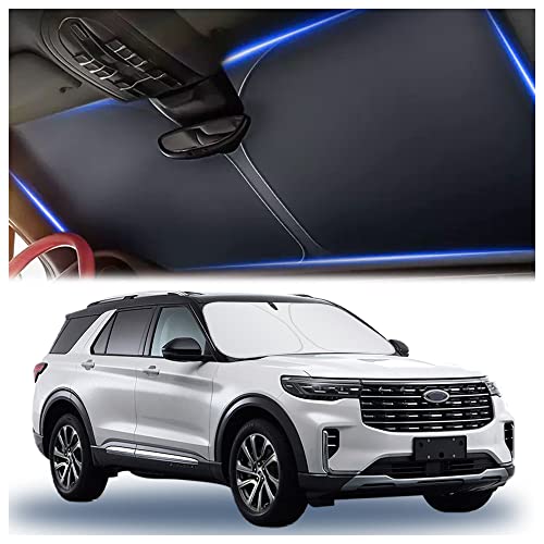 Dicke Sonnenschutz Auto Frontscheibe mit Aufbewahrungstasche,Den Auto Zubehör Innenraum Kühl Halten,Allgemein Sonnenschutz Auto Front Sun Protection fÜR Autos Geländewagen LKW (L: 145x80cm)