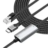 XMSJSIY USB Typ C auf Ethernet Kabel Gigabit LAN Netzwerk 1 Gbps Typ C Stecker auf RJ45 Stecker/Buchse Adapterkabel für Laptop PC Telefon und mehr direkt angeschlossen an Schalter, Router, Modem-3M/9.