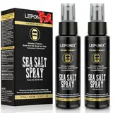 Sea Salt Spray Hair Men - Salzwasserspray Haare - Volumen & Texture Meersalz Spray für Haare Männer mit Kelp, Aloe Vera, Rote Algen Extrakt - Texturizing Spray Haare Für Männer - 2 x 100ml