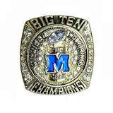 MCBEAN 2021 Rose Bowl Champion Ring Replik Michigan Wolverines Championship Ring Gold Rugby Sammlerstücke Beste Fußballgeschenke für Jungen Männer Papa Alumni Freunde Fans