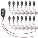 15 Stück 9V Batterie Clip Anschlüss, I-Typ Batterieclip mit 150 mm Kabeln, Rot-Schwarz Draht für Elektronische Projekte, Robuste und Langlebige Kunststoff- und Metallkonstruktion